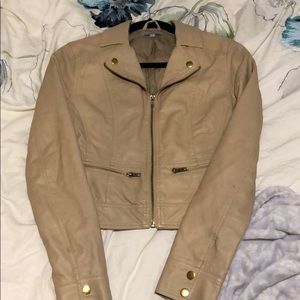 Tan Faux Leather Jacket